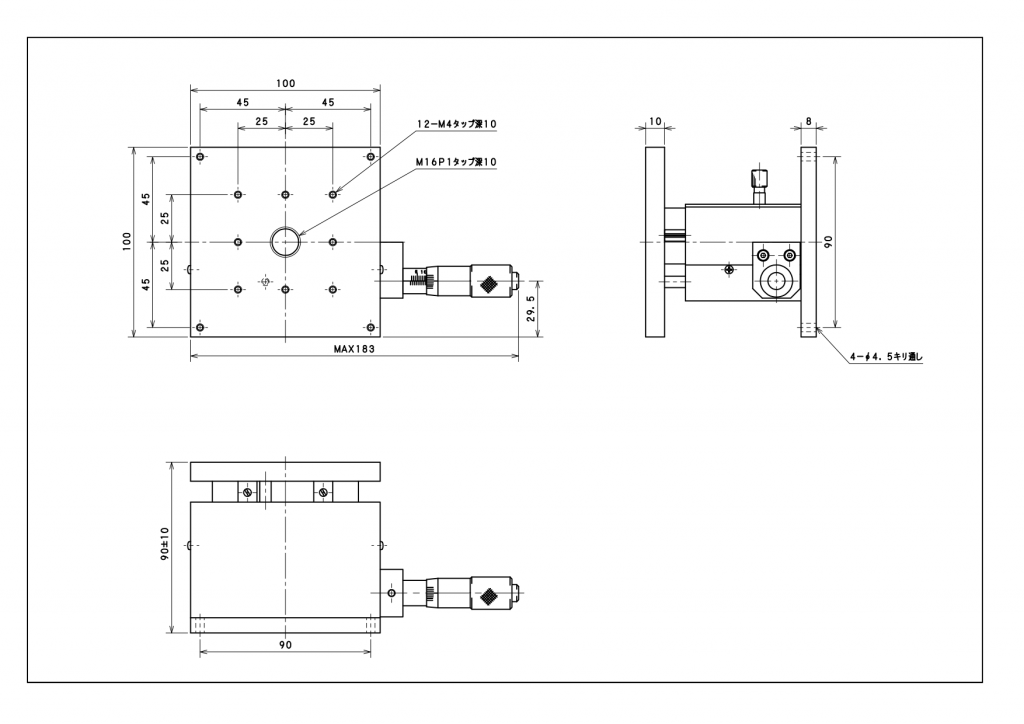 精密ステージ・多軸ユニット、光学関連機器 | ステージ | Ｚ軸ステージ 